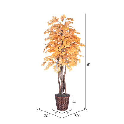 Vickerman 6' Artificial Golden Aspen Executive Rattan Basket.