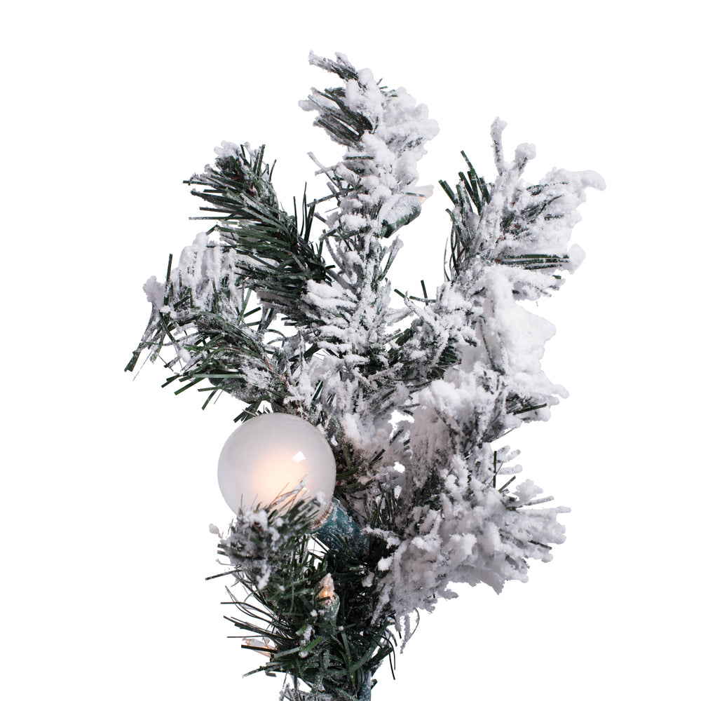 Vickerman 7.5' Flocked Alaskan Pine Artificial Christmas Tree Clear Dura-Lit lights