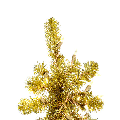Vickerman 6' Champagne Upside Down Artificial Christmas Half Tree Warm White Dura-lit LED Lights