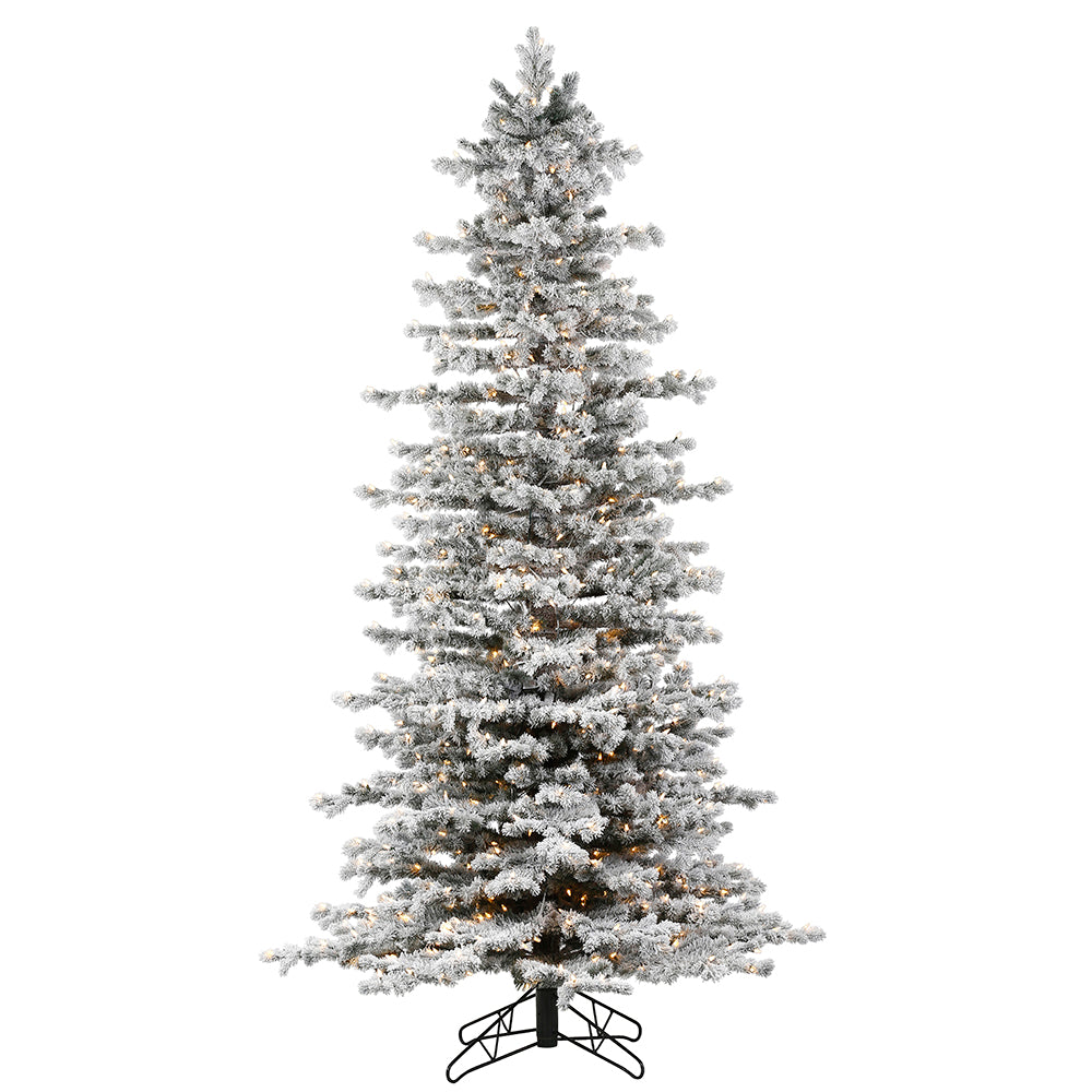 Vickerman 6' x 44" Flocked Tilden Spruce Artificial Christmas Tree Warm White LED Lights