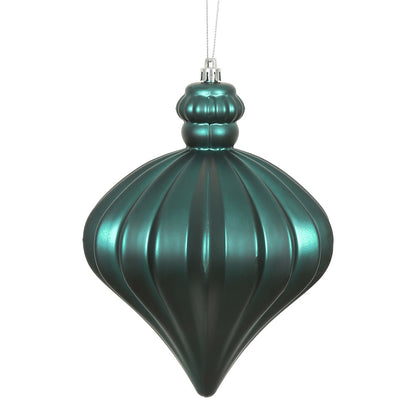 Vickerman 6" Sea Blue Matte Onion Drop Christmas Ornament 4 per Bag
