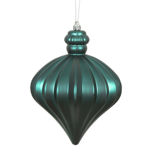 Vickerman 6" Sea Blue Matte Onion Drop Christmas Ornament 4 per Bag