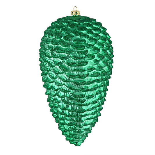 Vickerman 7" Seafoam Green Matte Glitter Pinecone Christmas Ornament 4 per set