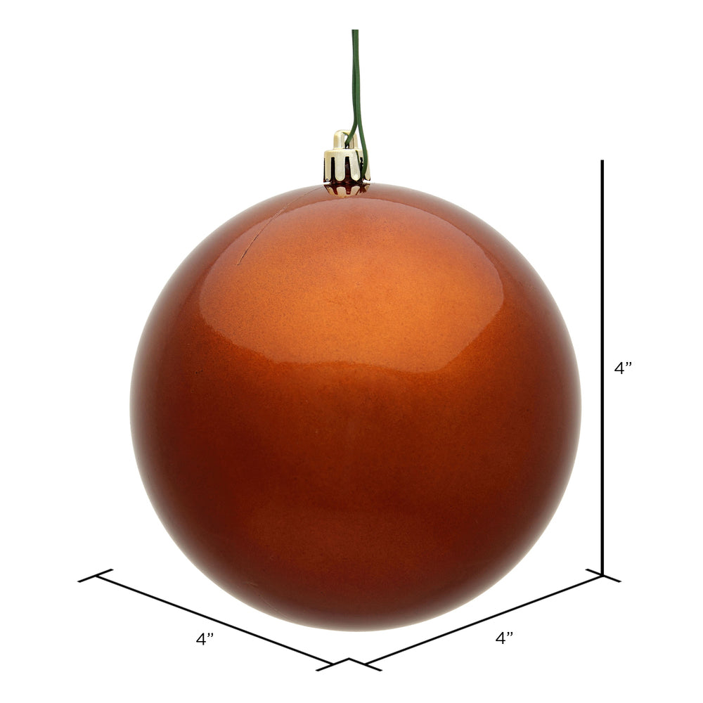 Vickerman 4" Copper Candy Ball Ornament 6 per Bag