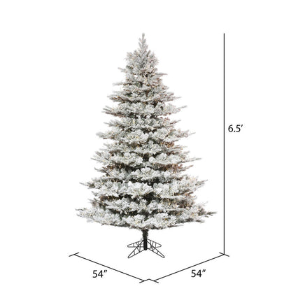 Vickerman 6.5' x 54" Flocked Kiana Christmas Tree Low Voltage LED Warm White Lights.