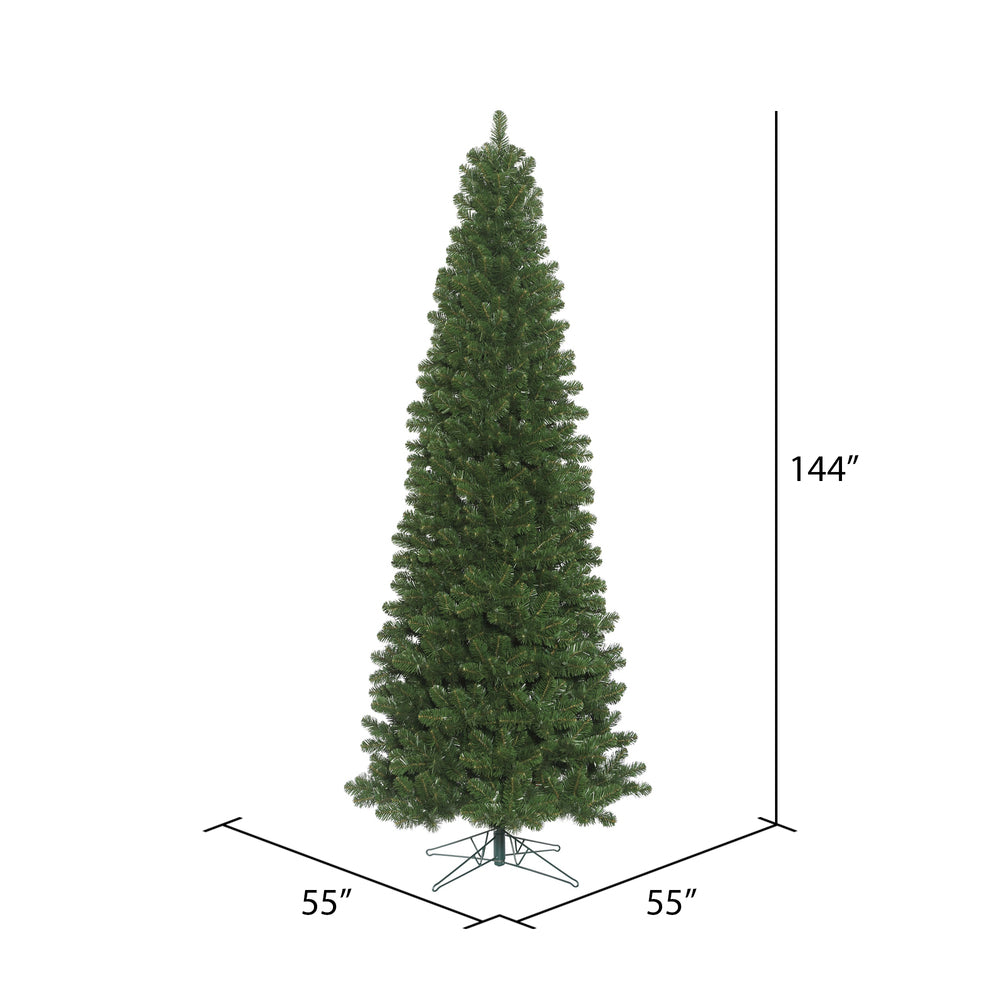 Vickerman 12' Oregon Fir Slim Artificial Christmas Tree Unlit