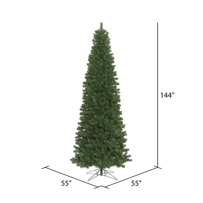 Vickerman 12' Oregon Fir Slim Artificial Christmas Tree Unlit