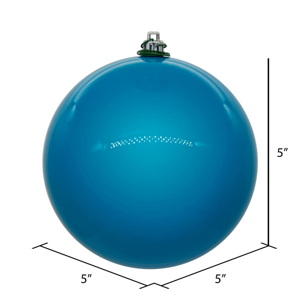 Vickerman 4.75" Turquoise Pearl UV Drilled Ball Ornament 4 per bag.