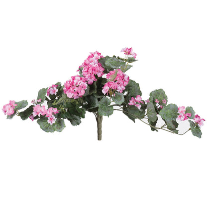 Vickerman 22" Artificial Light Pink Geranium Hanging.