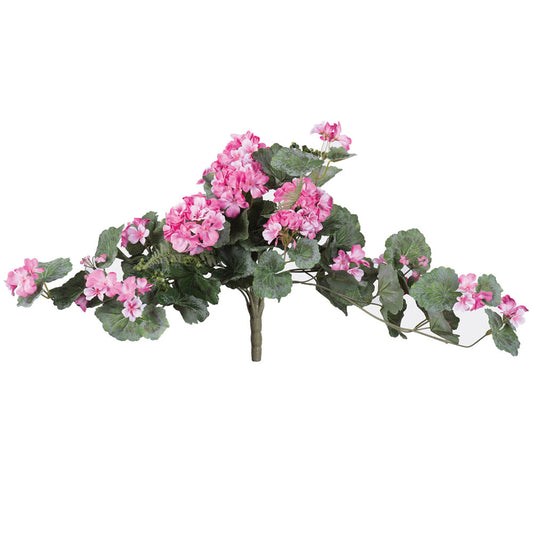 Vickerman 22" Artificial Light Pink Geranium Hanging.