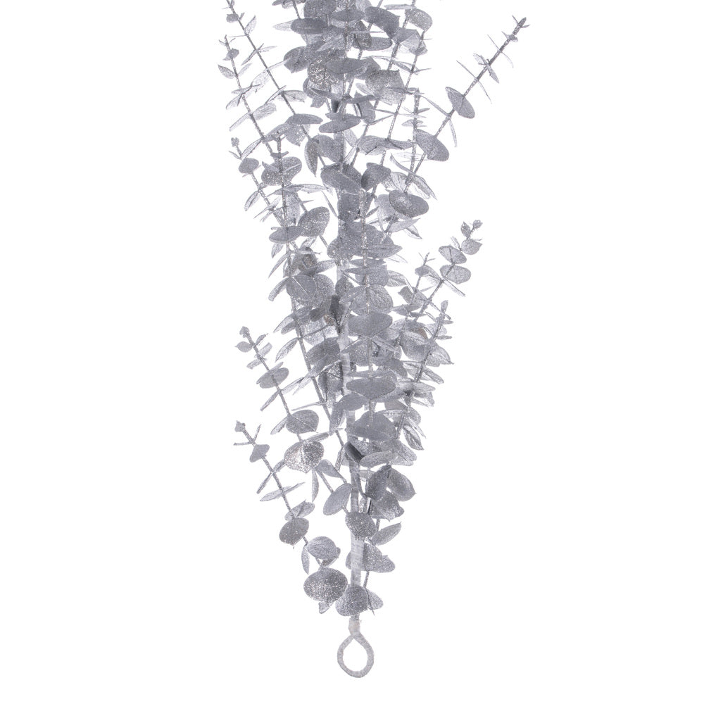 Vickerman 6' Silver Artificial Eucalyptus Glitter Garland.