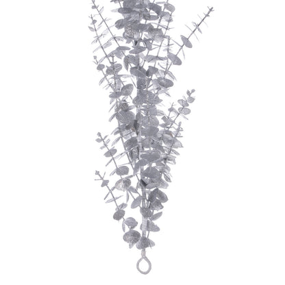 Vickerman 6' Silver Artificial Eucalyptus Glitter Garland.