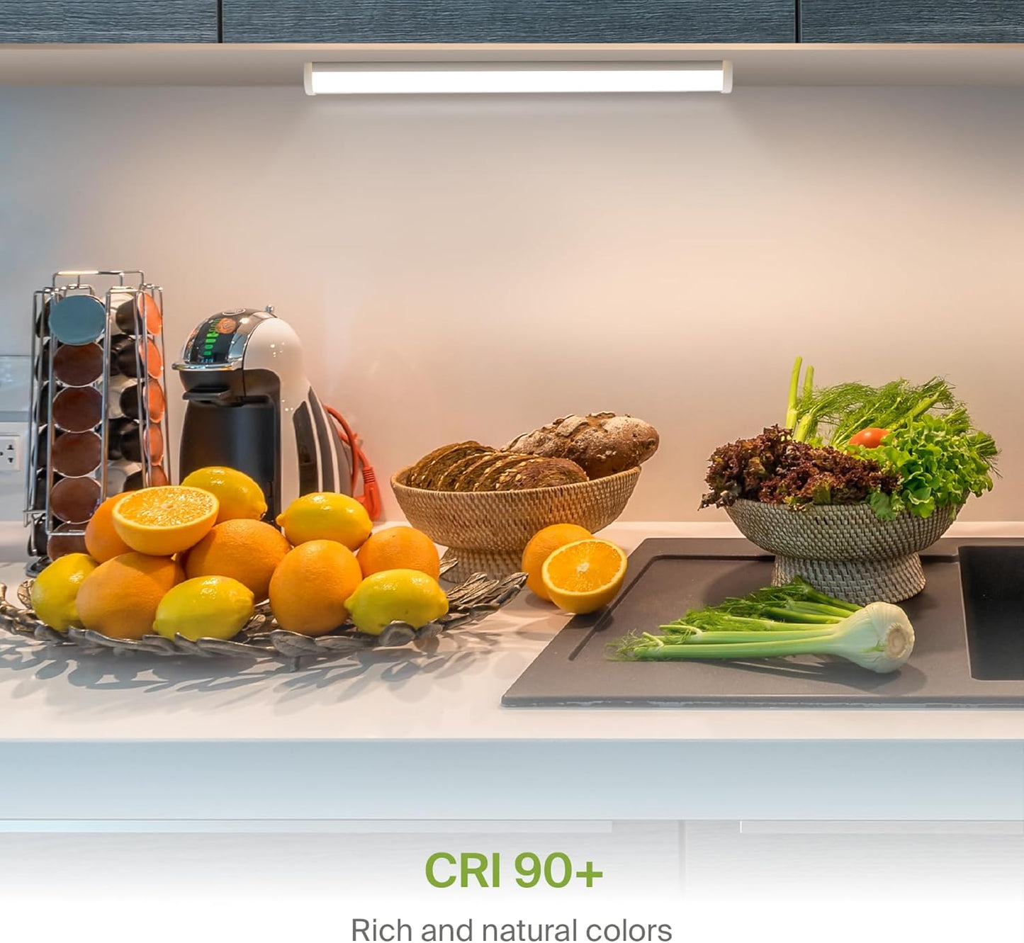 ASD Lighting LED Under Cabinet Bullnose 9" 3W 120V Dimmable CCT Selectable 3000/4000/5000K Hardwired, On/Off Switch, White ETL Energy Star