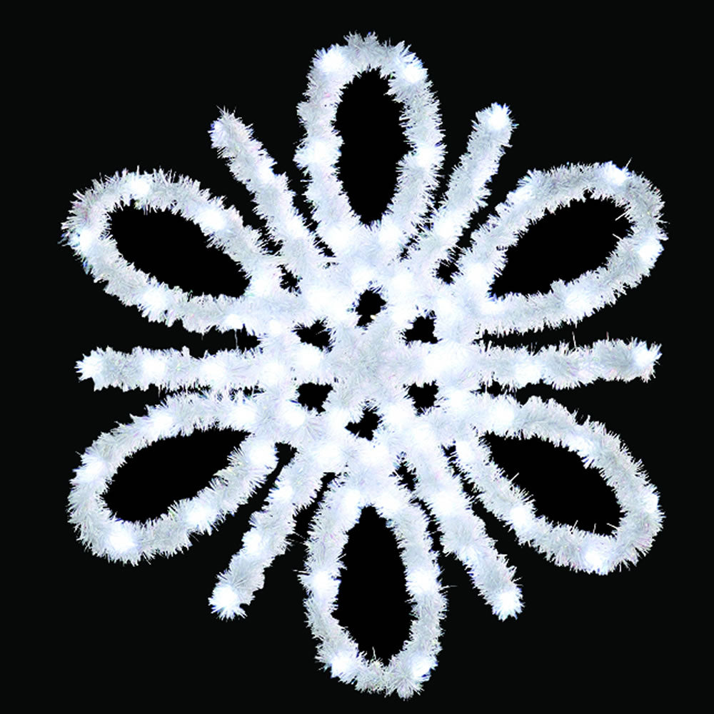 Vickerman 4.5' Metallic Spiral Snowflake with 48 LED Lights Christmas Light Pole Decoration