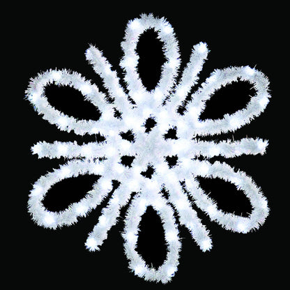 Vickerman 4.5' Metallic Spiral Snowflake with 48 LED Lights Christmas Light Pole Decoration