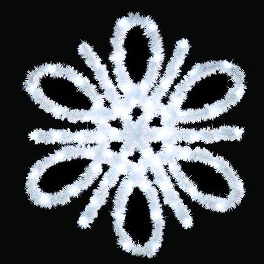 Vickerman 4.5' Metallic Spiral Snowflake with 48 LED Lights Christmas Light Pole Decoration