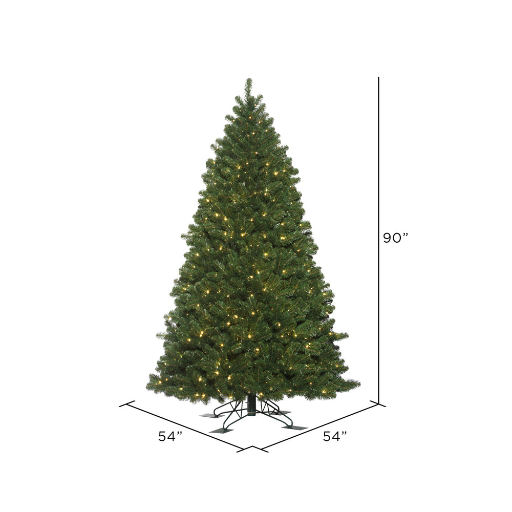 Vickerman 7.5' x 54" Oregon Fir Outdoor Artificial Christmas Tree  Warm White Wide Angle LED Lights