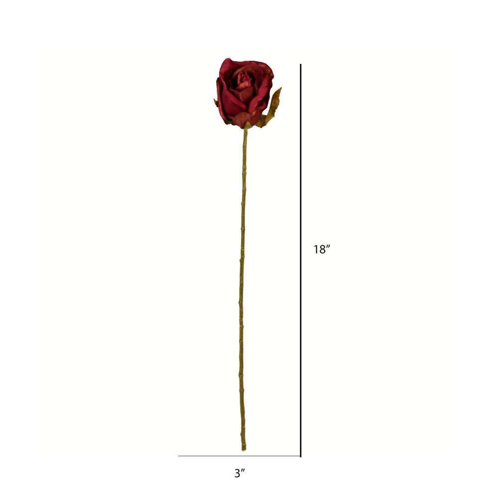 Vickerman 18" Artificial Burgundy Rose Stem 12 per Bag