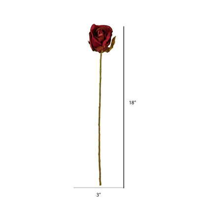 Vickerman 18" Artificial Burgundy Rose Stem 12 per Bag