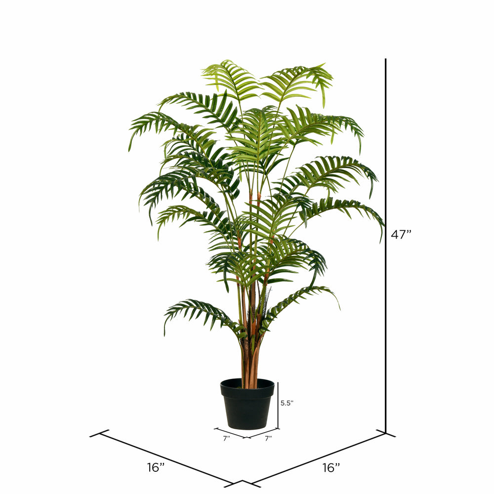 Vickerman 47" Artificial Potted Fern Palm Real Touch Leaves.