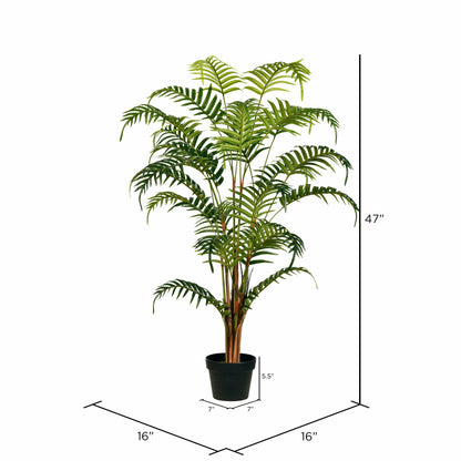 Vickerman 47" Artificial Potted Fern Palm Real Touch Leaves.