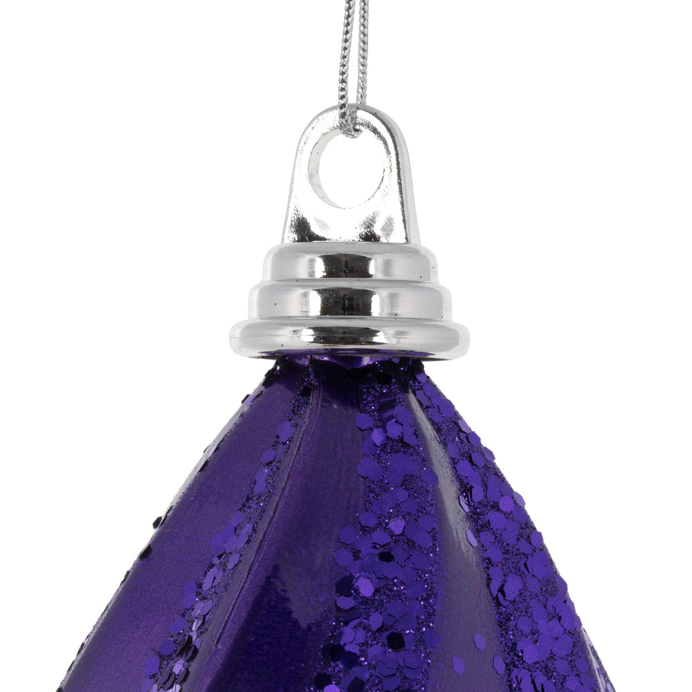 Vickerman 8'' Plum Glitter Swirl Drop Christmas Ornament