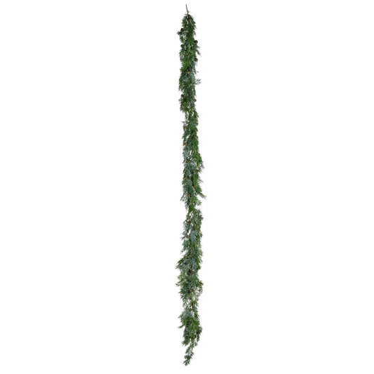 Vickerman 73" Green Stovall Cedar Pine  Artificial Christmas Garland Unlit
