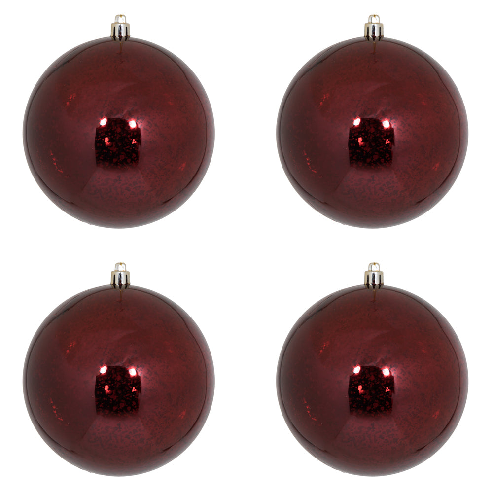 Vickerman 4.75" Burgundy Mercury Ball Ornament 4 per Bag.