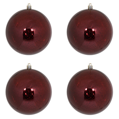 Vickerman 4.75" Burgundy Mercury Ball Ornament 4 per Bag.