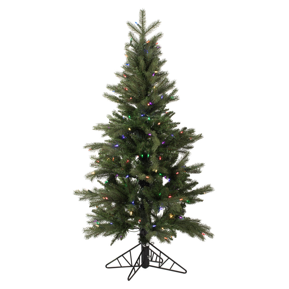 Vickerman 10' x 56" Balsam Spruce Slim Artificial Christmas Tree Multi-colored Dura-Lit LED lights