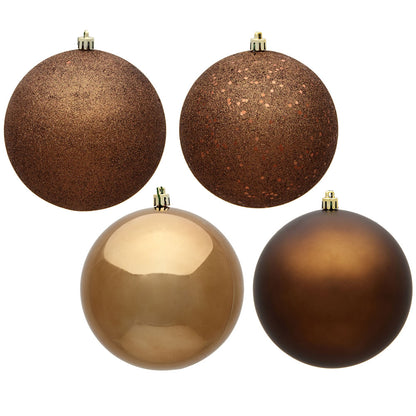 Vickerman 2.4" Mocha 4-Finish Ball Ornament Assortment 60 per Box