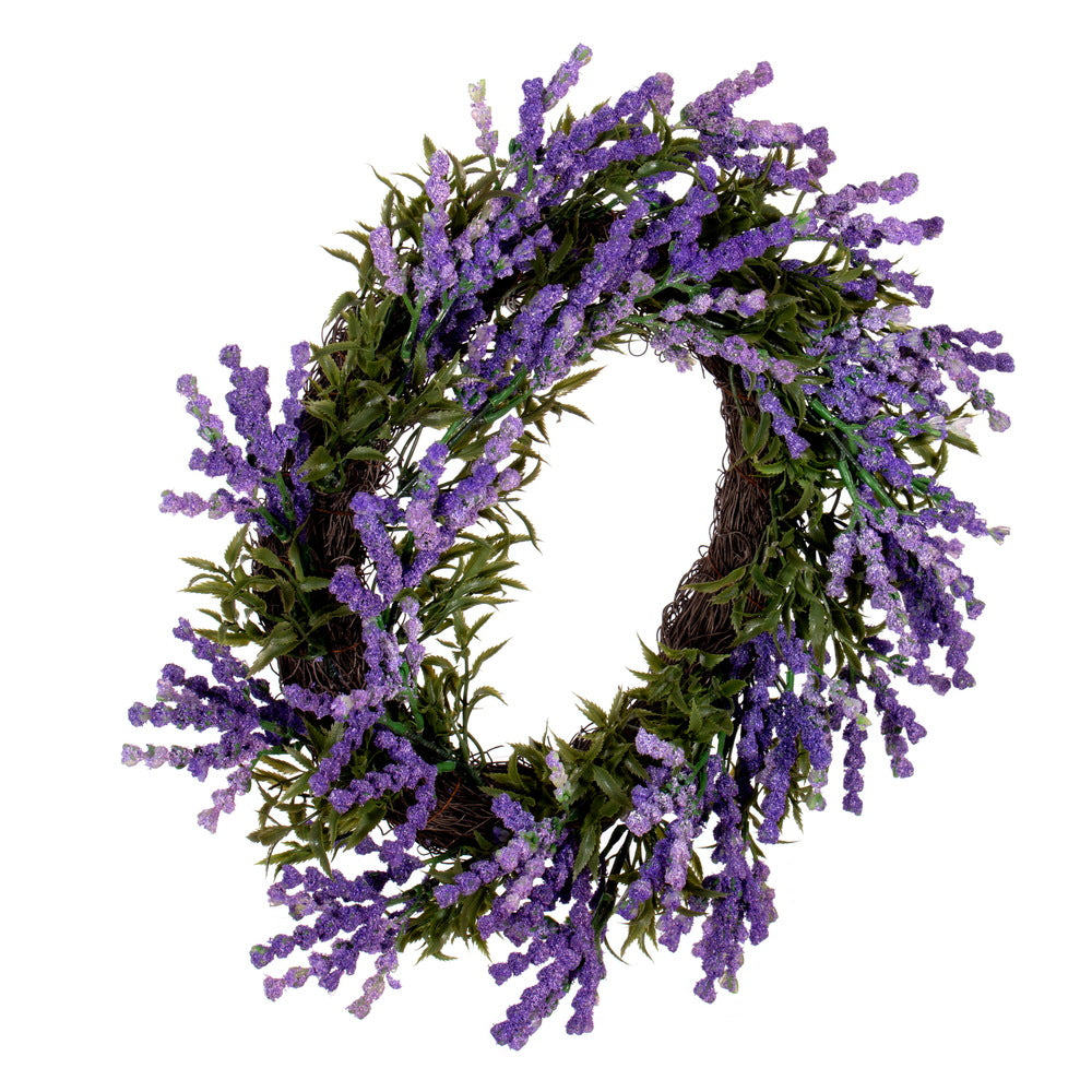 Vickerman 16" Purple Artificial Lavender Wreath.