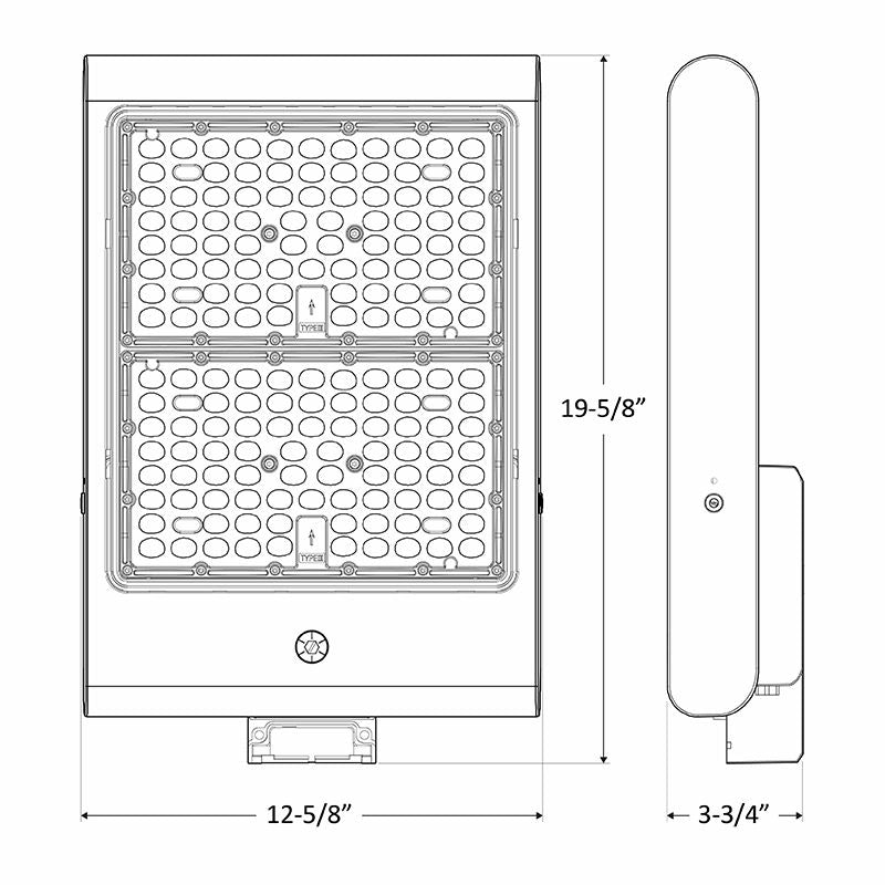 Westgate Flood/Area Light,T 480V, Outdoor Lighting, 200W/240W/300W, 145 Lumens/W, 30K/40K/50K, Bronze 0~10V Dimmable