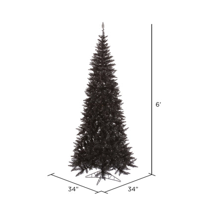 Vickerman 6.5' Black Fir Slim Artificial Christmas Tree Unlit