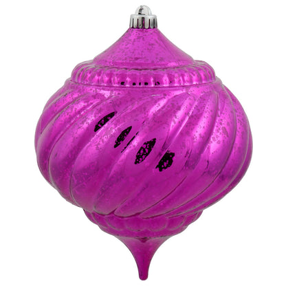 Vickerman 8" Magenta Shiny Mercury Finish Plastic Shatterproof Onion 1 to a bag 1 Year Christmas Seasonal Warranty