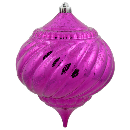 Vickerman 8" Magenta Shiny Mercury Finish Plastic Shatterproof Onion 1 to a bag 1 Year Christmas Seasonal Warranty