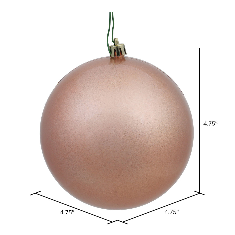 Vickerman 4.75" Rose Gold Candy Ball Ornament 4 per Bag