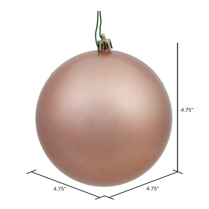 Vickerman 4.75" Rose Gold Candy Ball Ornament 4 per Bag