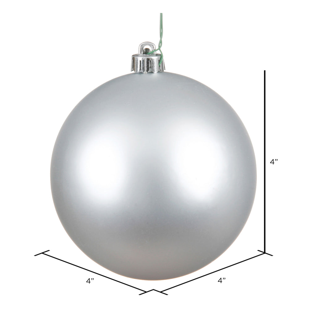 Vickerman 4" Silver Matte Ball Ornament 6 per Bag