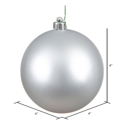 Vickerman 4" Silver Matte Ball Ornament 6 per Bag