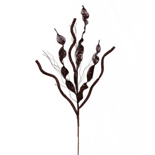 Vickerman 34" Mocha Multi Spiral Glitter Spray 4 per bag.