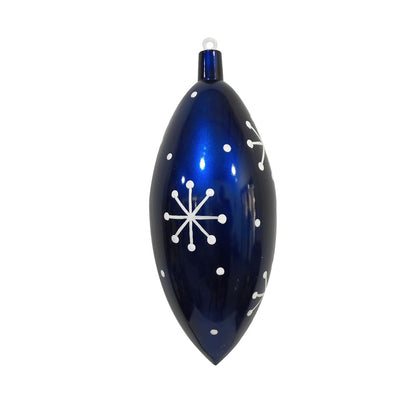 Vickerman 16" Blue Candy Drop White Snowflake Christmas Ornament