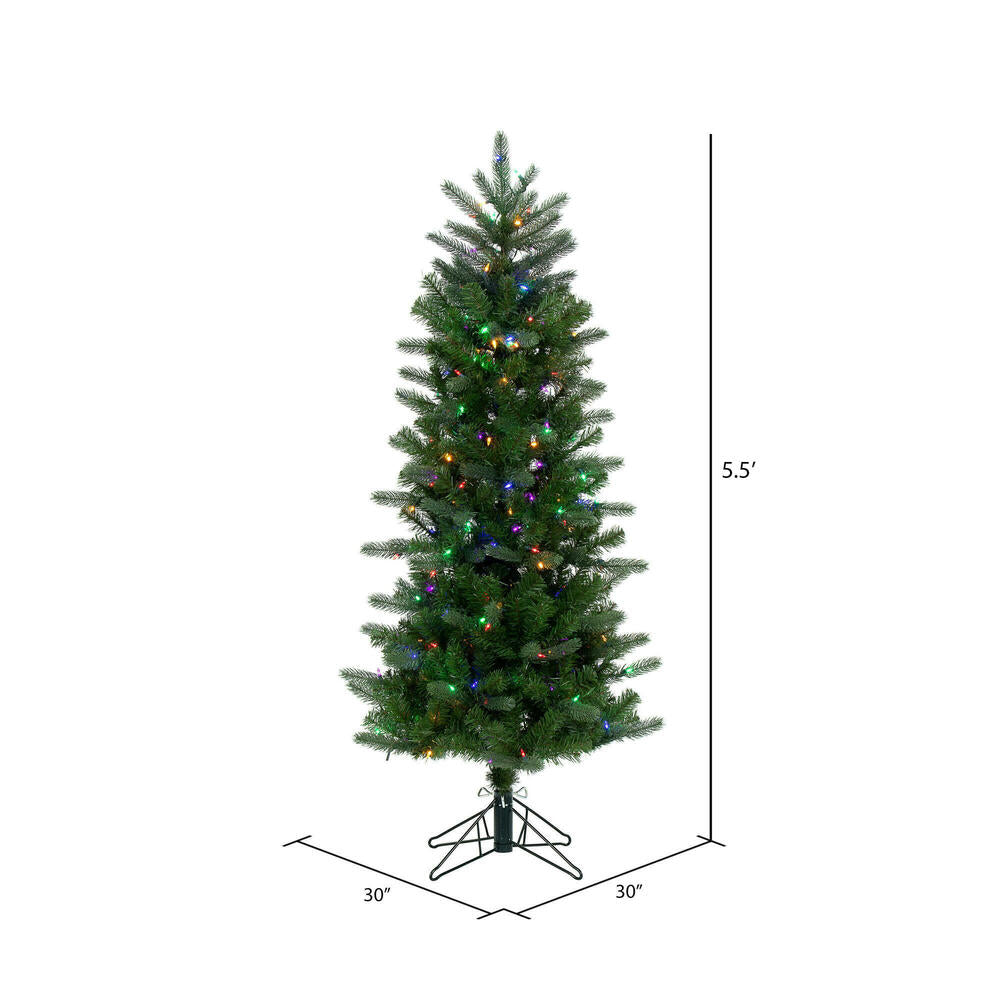 Vickerman 5.5' Carolina Pencil Spruce Artificial Christmas Tree Multi-Colored Dura-Lit®LED Lights