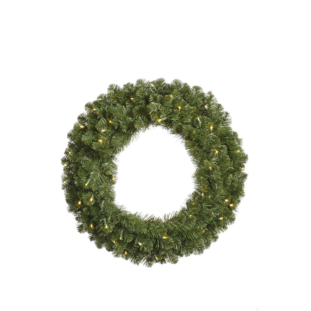 Vickerman 24" Grand Teton Artificial Christmas Wreath Clear Dura-lit Incandescent Mini Lights