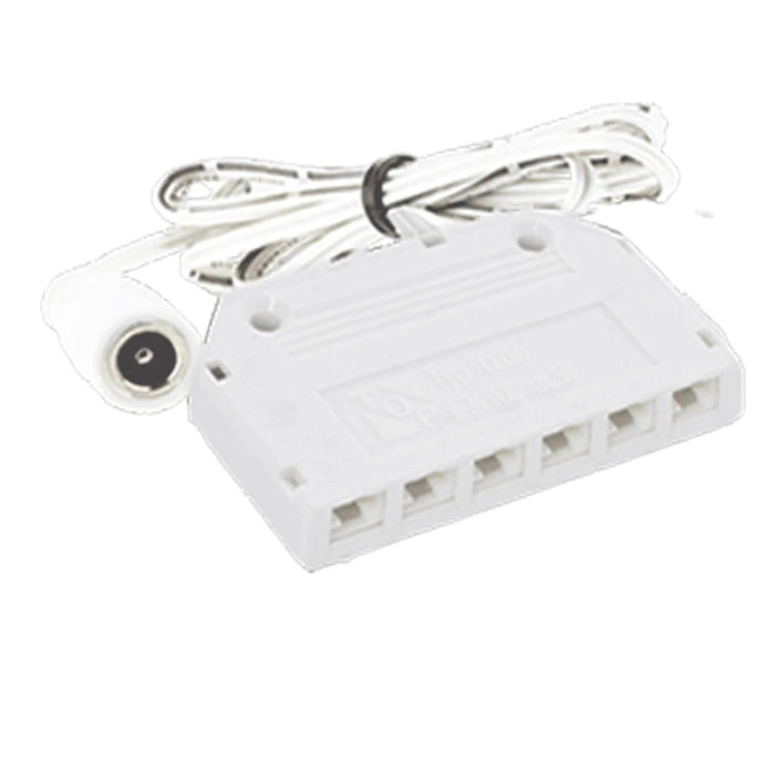 Westgate 6-Port Splitter For 12V Slim Puck Series, White, Undercabinet Lighting, White Finish