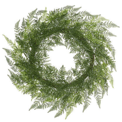 Vickerman 30" Artificial Green Lace Fern Wreath.