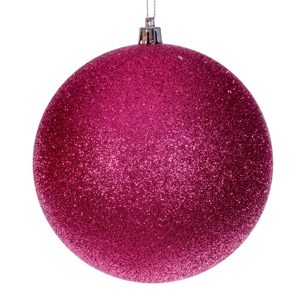 Vickerman 4.75" Hot Pink 4-Finish Ball Ornament 4 per bag.