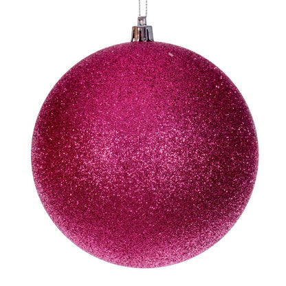 Vickerman 4.75" Hot Pink 4-Finish Ball Ornament 4 per bag.