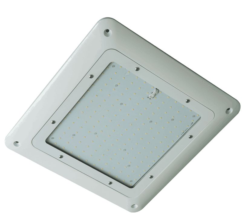 Westgate LED Gas Station/Canopy Light, 120-277V, Outdoor Lighting, 150W, 20558 Lumens, 5000K, Light Grey Finish