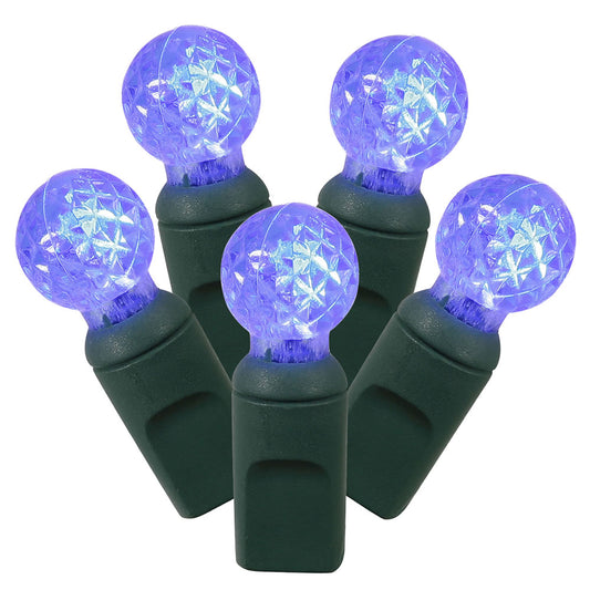 Vickerman 50 Blue G12 LED Light on Green Wire 25' Christmas Single Mold Light Strand